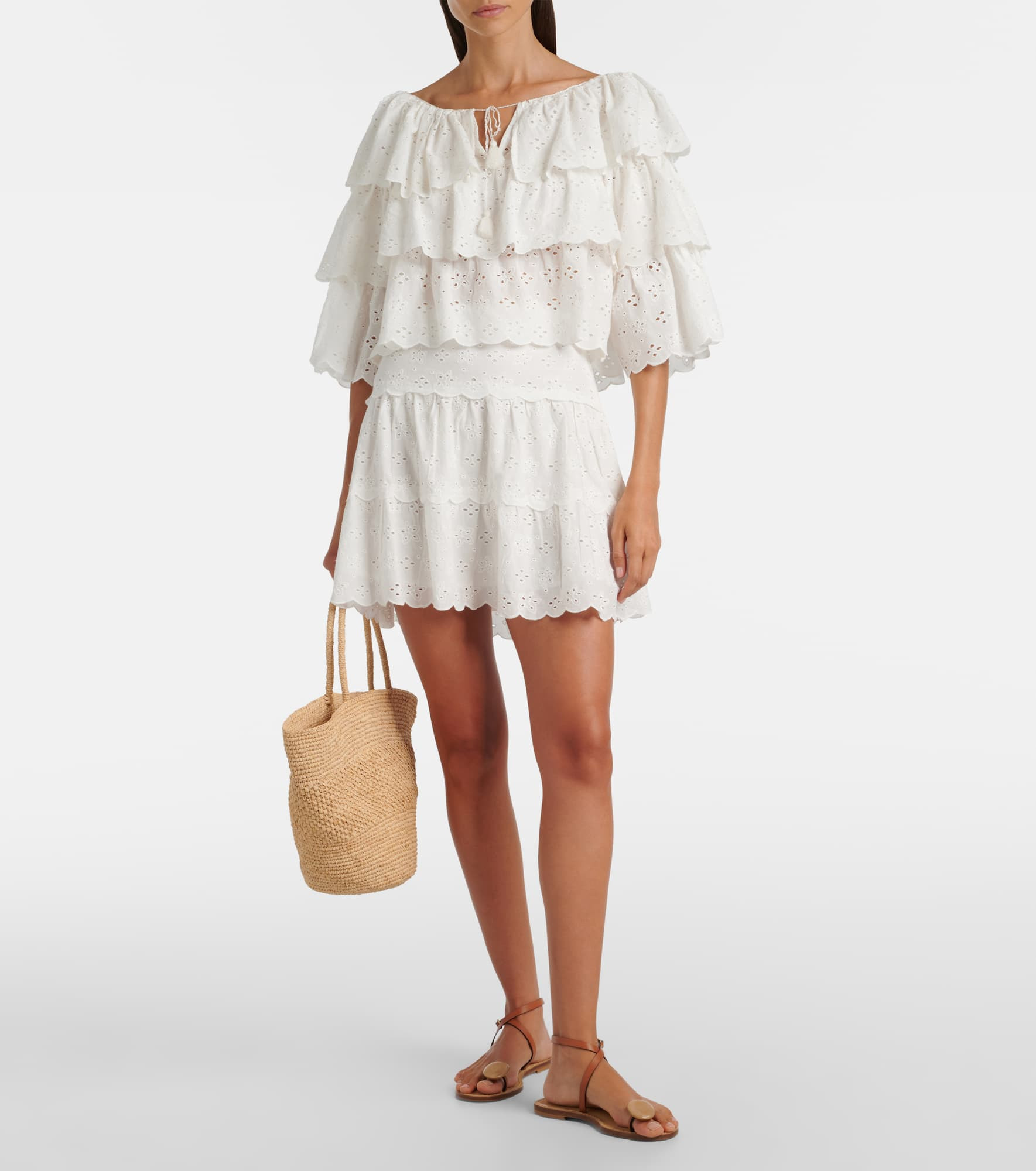Cassandra scalloped cotton miniskirt - 2