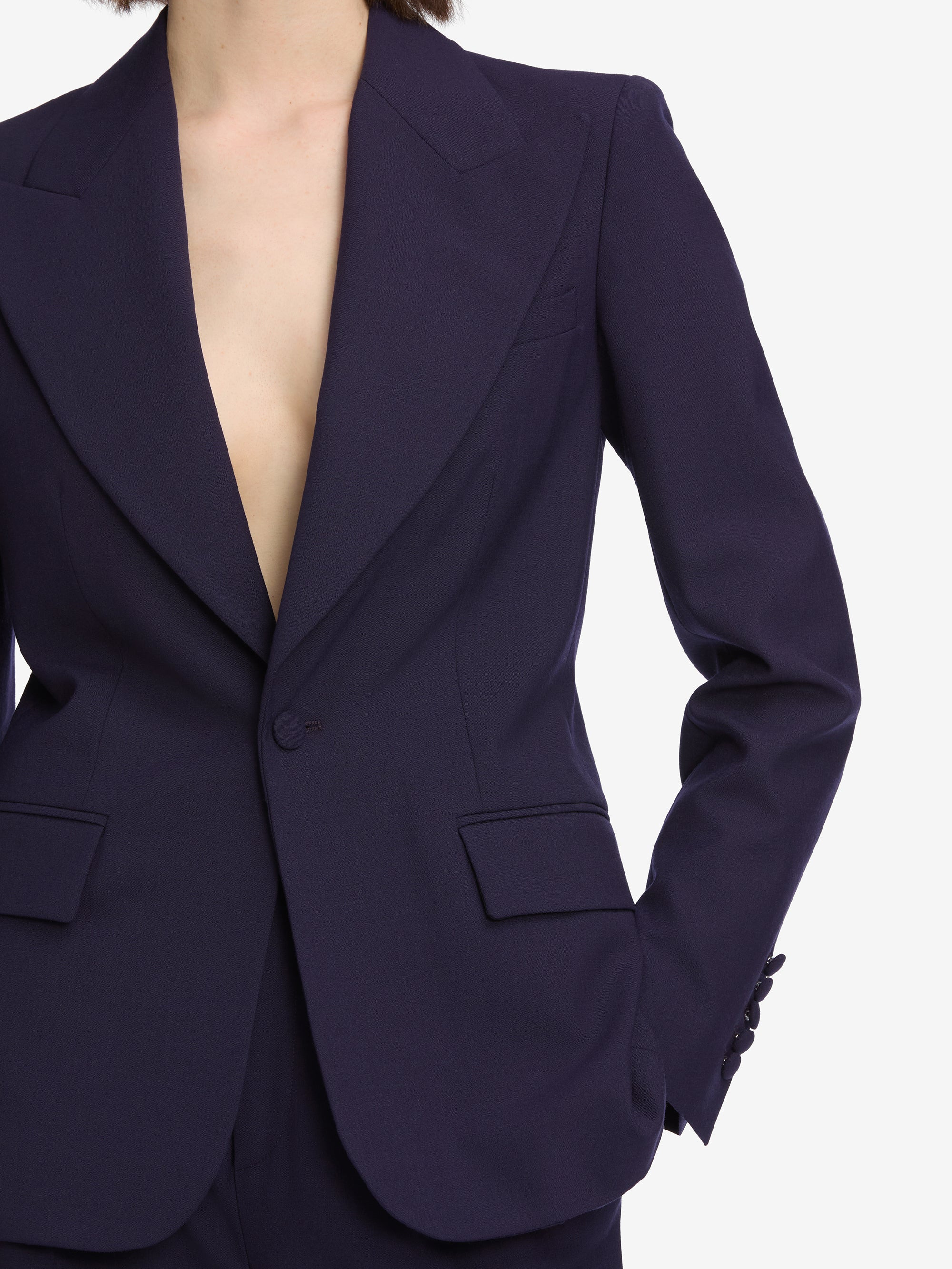 The Peak Lapel Blazer in Royal Purple - 4