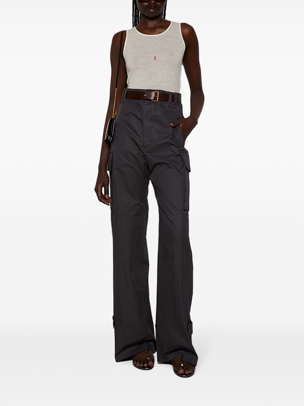 organic-cotton wide-leg trousers - 2