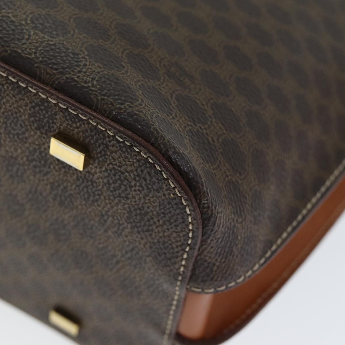 CELINE Macadam Canvas Hand Bag Pvc Brown - 14