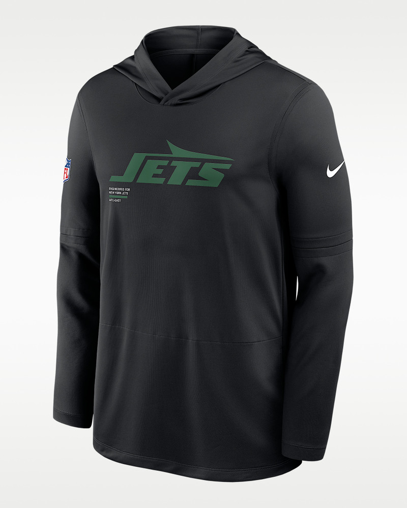 New York Jets Pure Fury Sideline Men's Nike Dri-FIT NFL Long-Sleeve Hooded Top 1