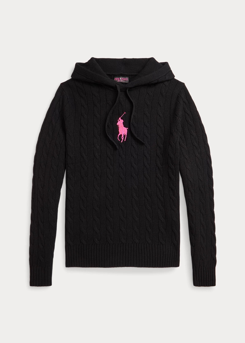 Pink Pony Cable-Knit Hoodie 1
