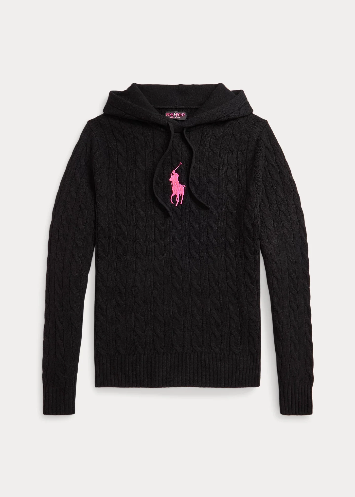 Pink Pony Cable-Knit Hoodie - 1