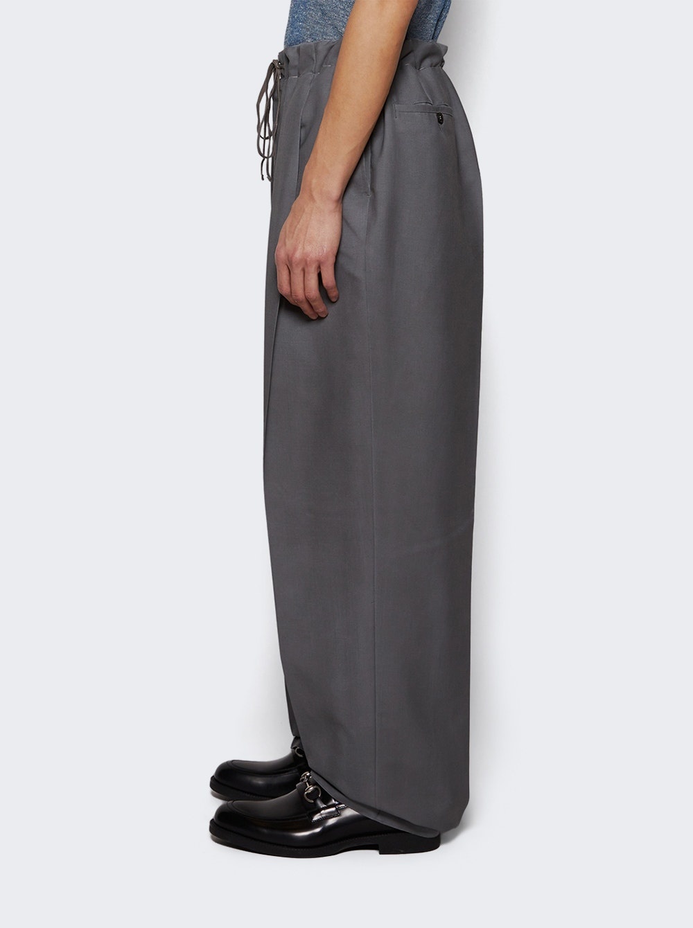 Mohair Wool Trousers Medium Grey - 4