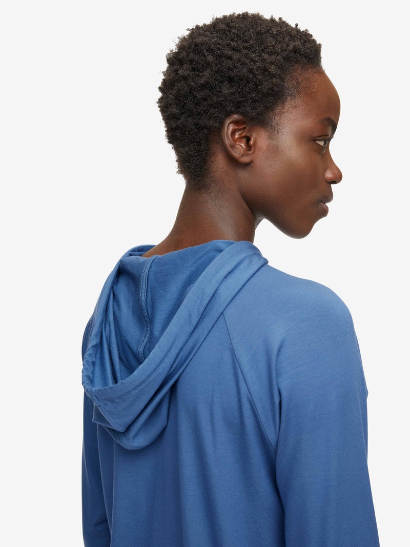Women's Pullover Hoodie Basel Micro Modal Stretch Storm Blue - 7