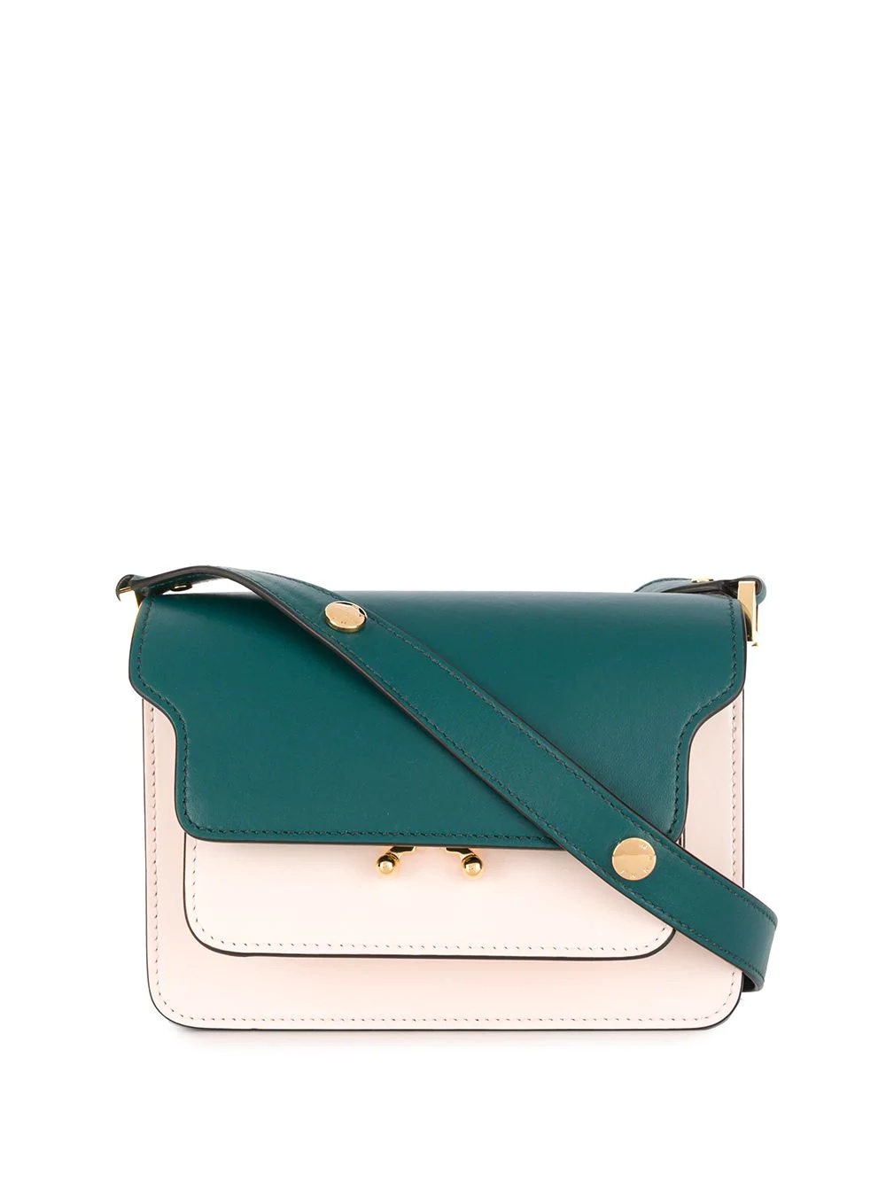 flap colour-block shoulder bag - 1