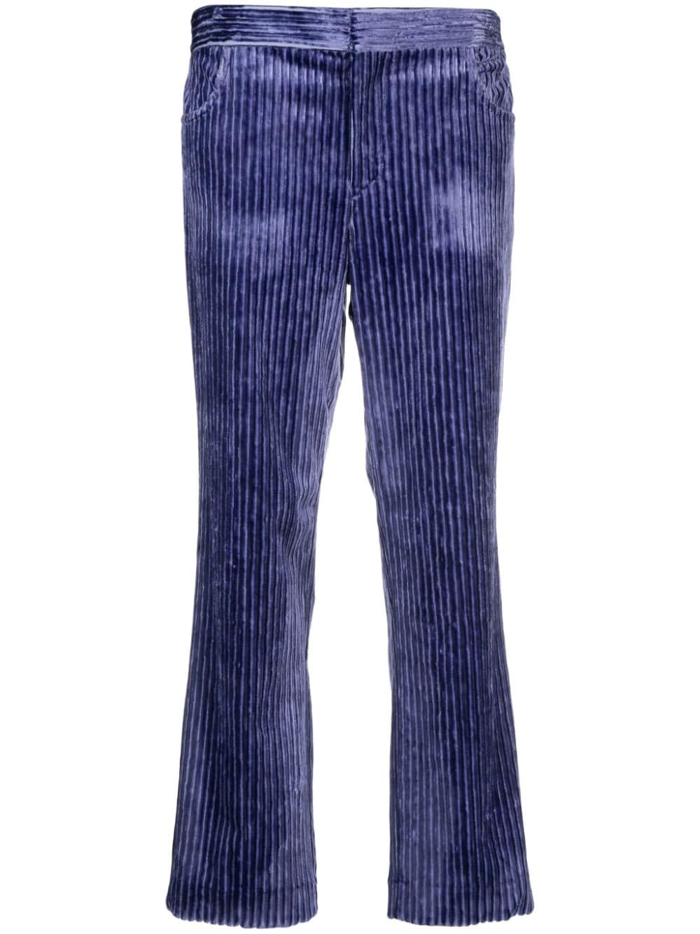 mid-rise corduroy cropped trousers - 1