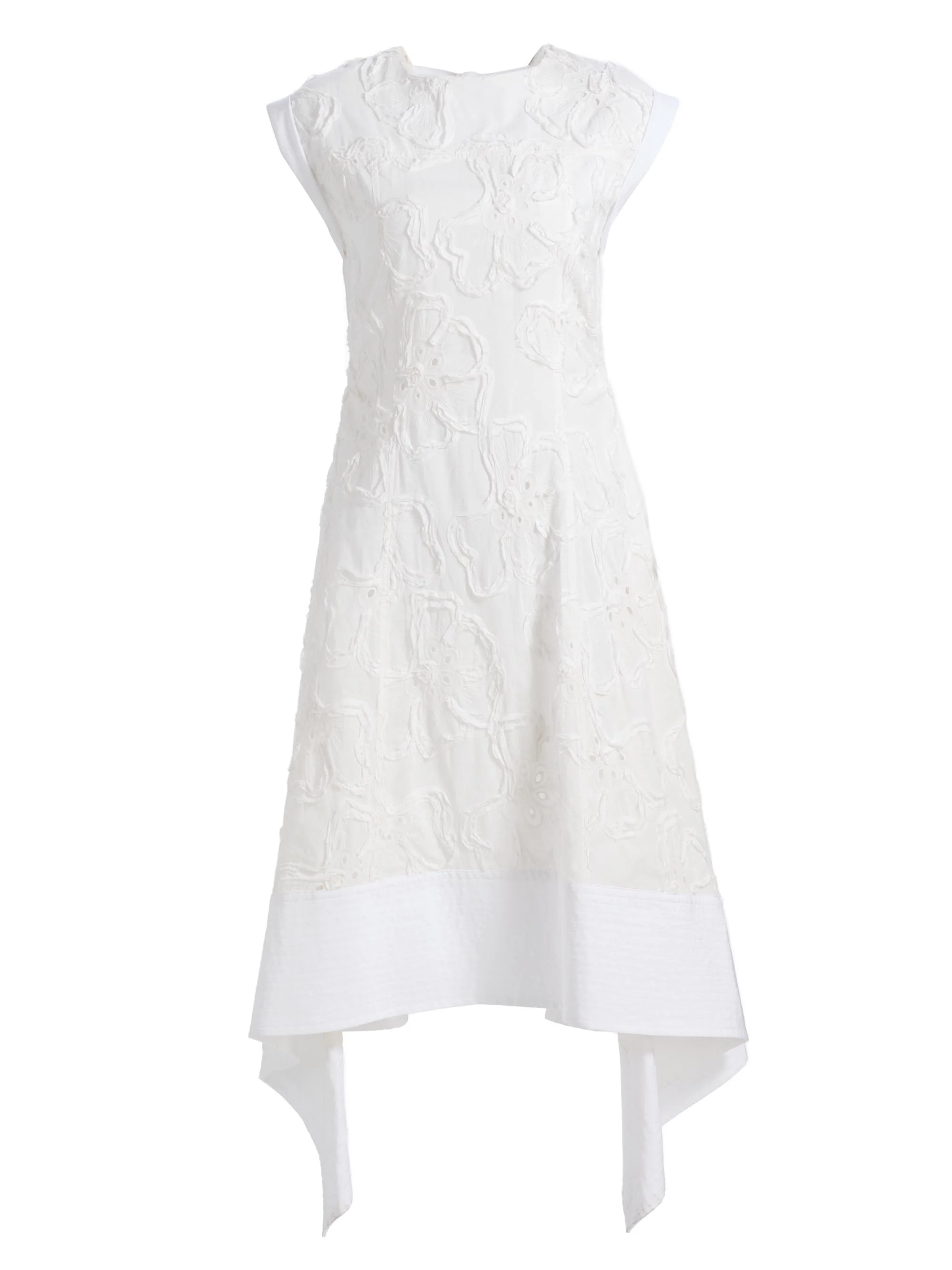 Women's 3D Floral-Embroidered Belted Midi-Dress - White - 1