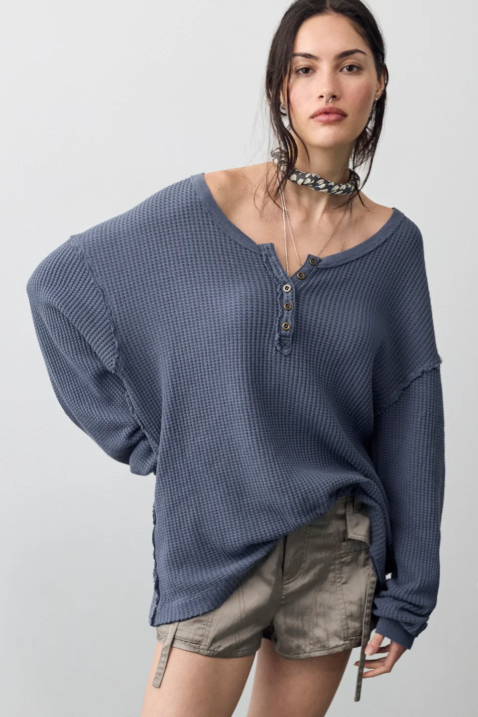 We The Free Montreal Oversized Thermal Henley - 1