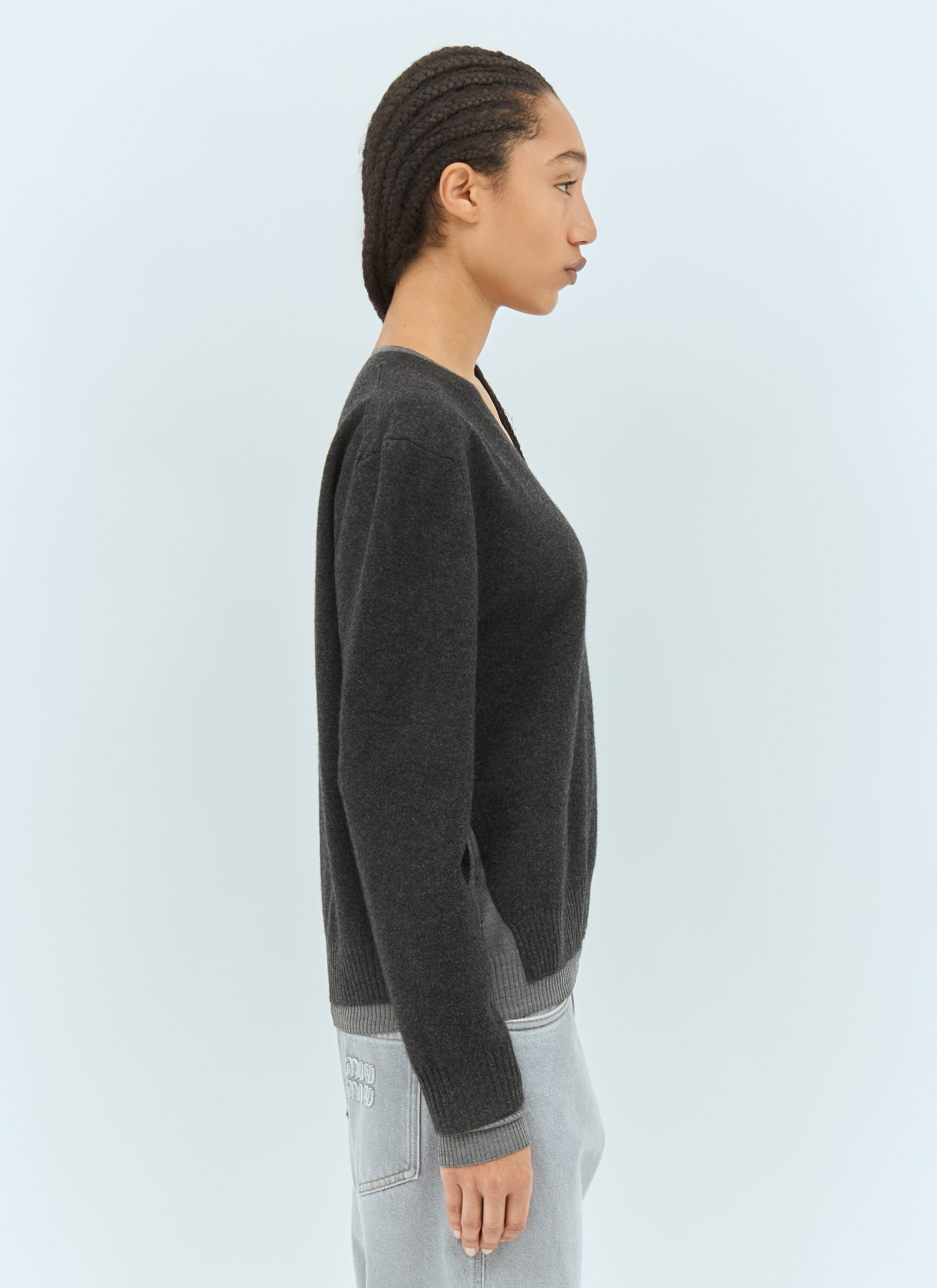 Miu Miu Women Logo Emboidery Sweater - 4