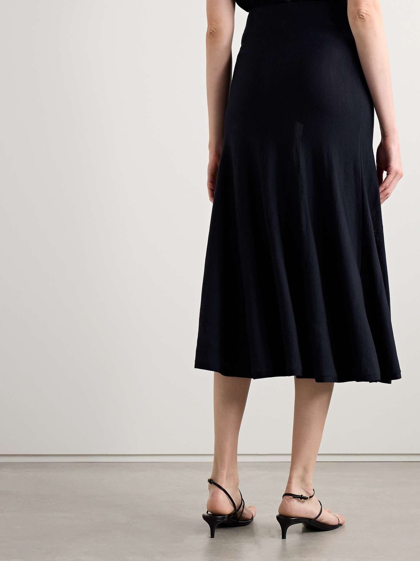Mayu wool-blend midi skirt Midnight blue - 4