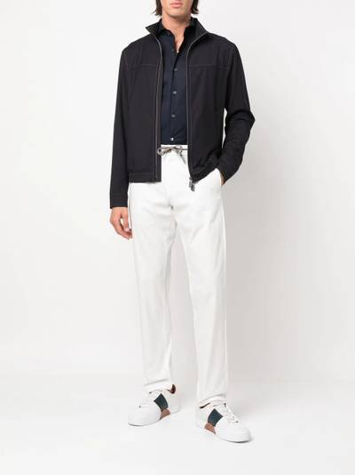 Canali spread-collar cotton shirt outlook