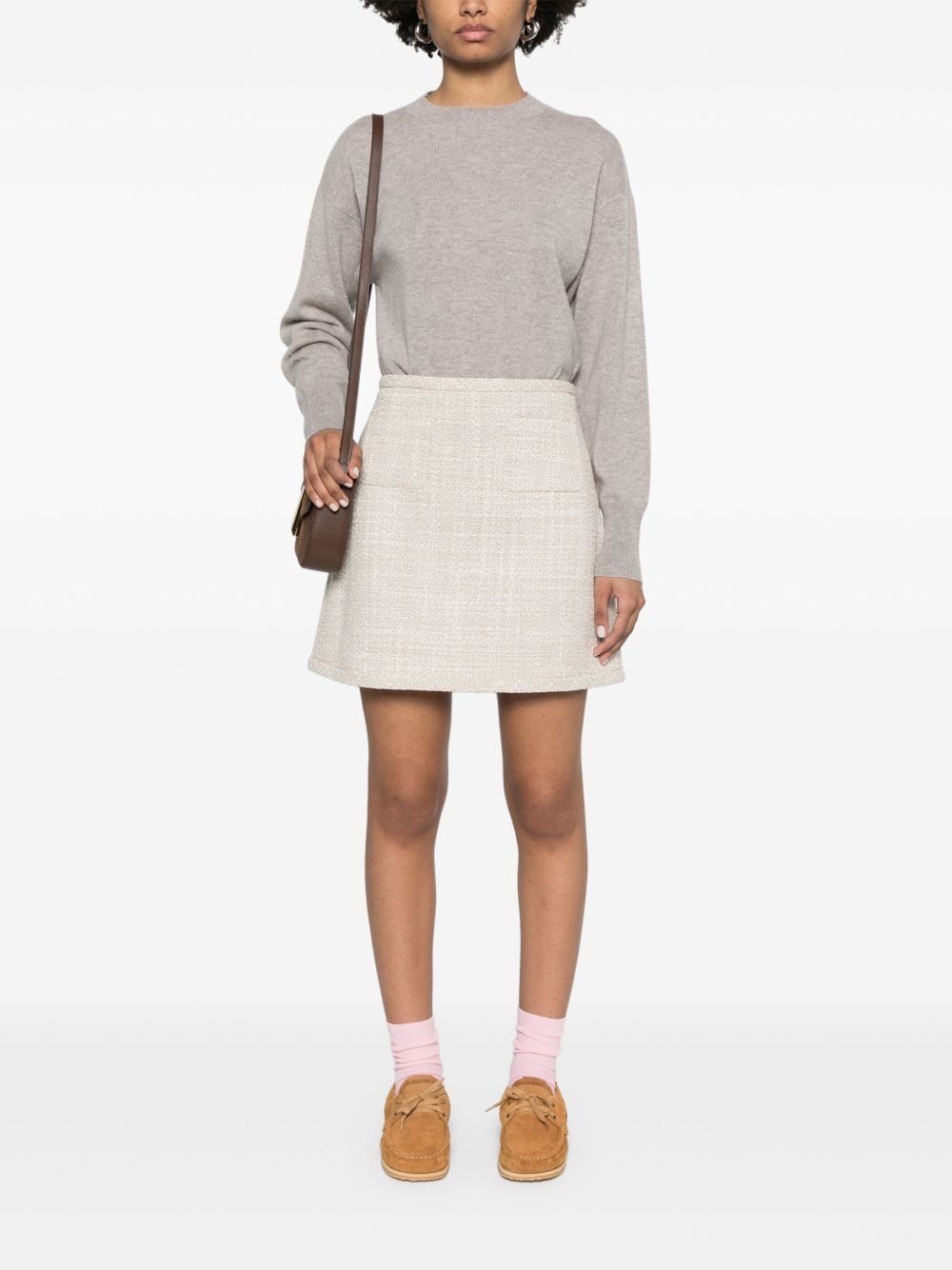 A-line tweed mini skirt - 2