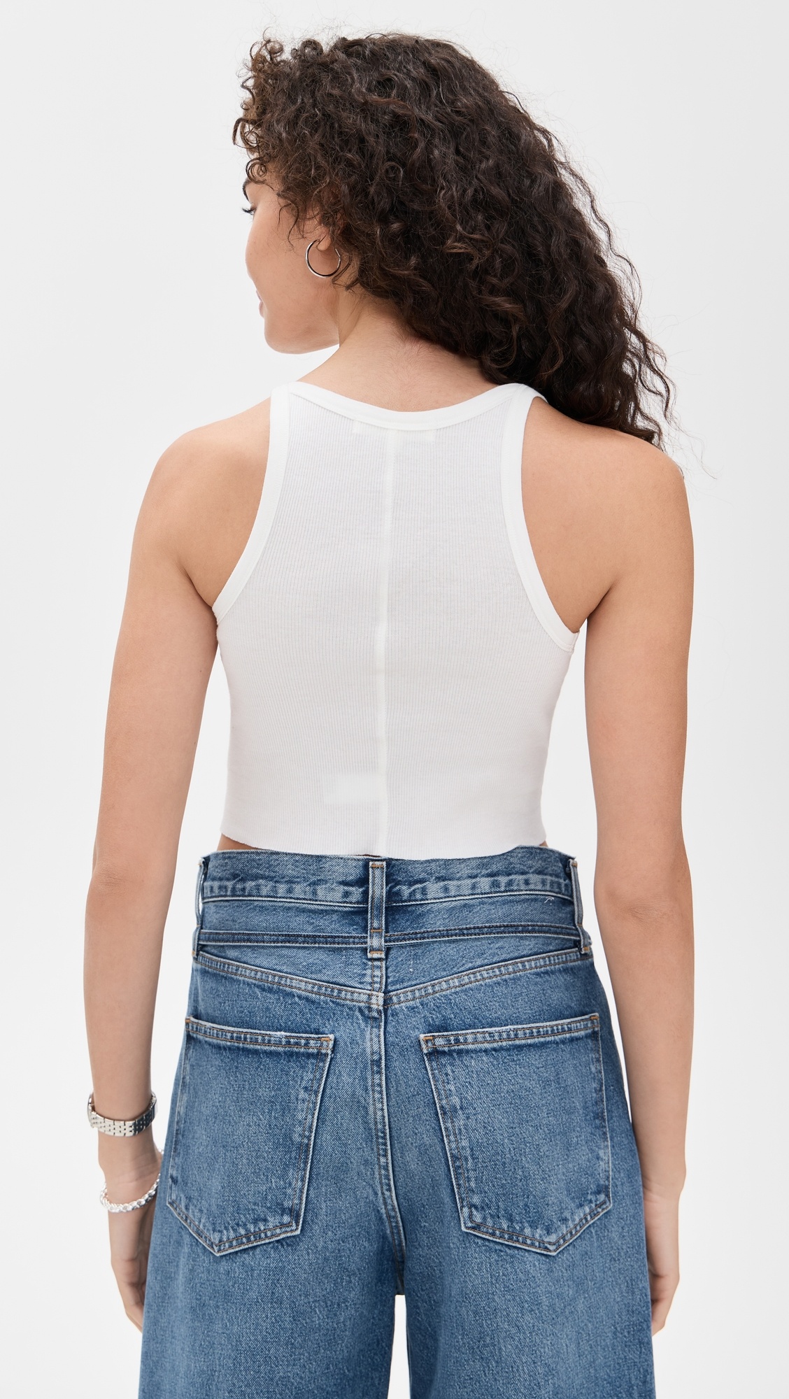 Cropped Rib Tank Ivory - 2