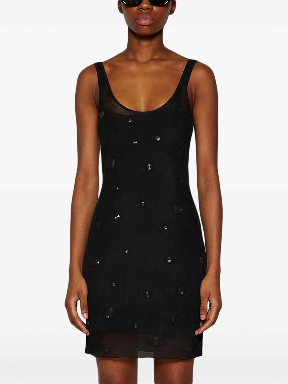 crystal-embellished tank minidress - 3