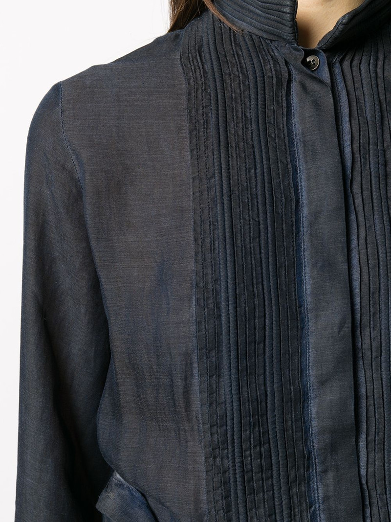 pleated detail denim dress 5