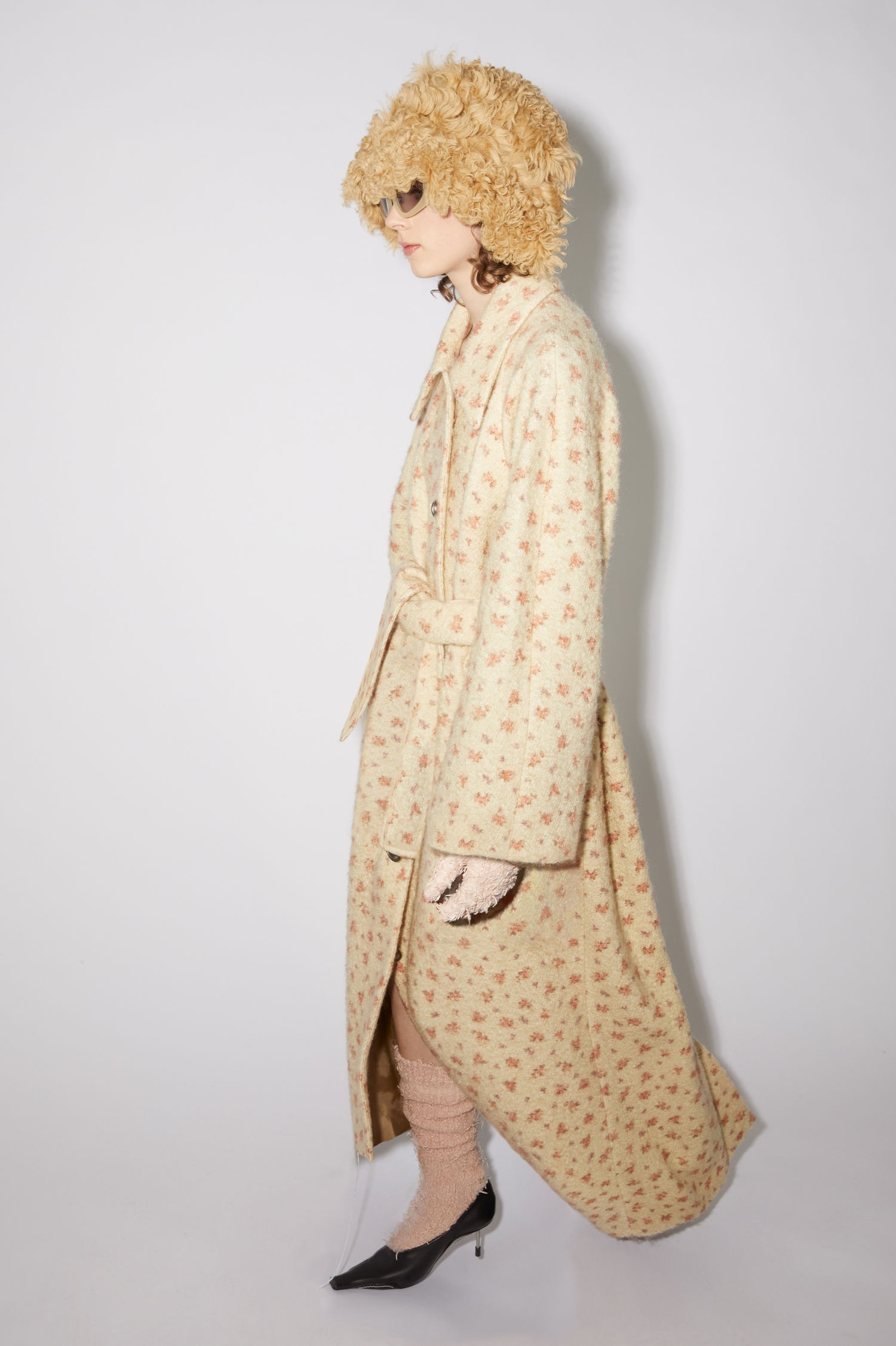 Floral car coat - Cream/red - 4