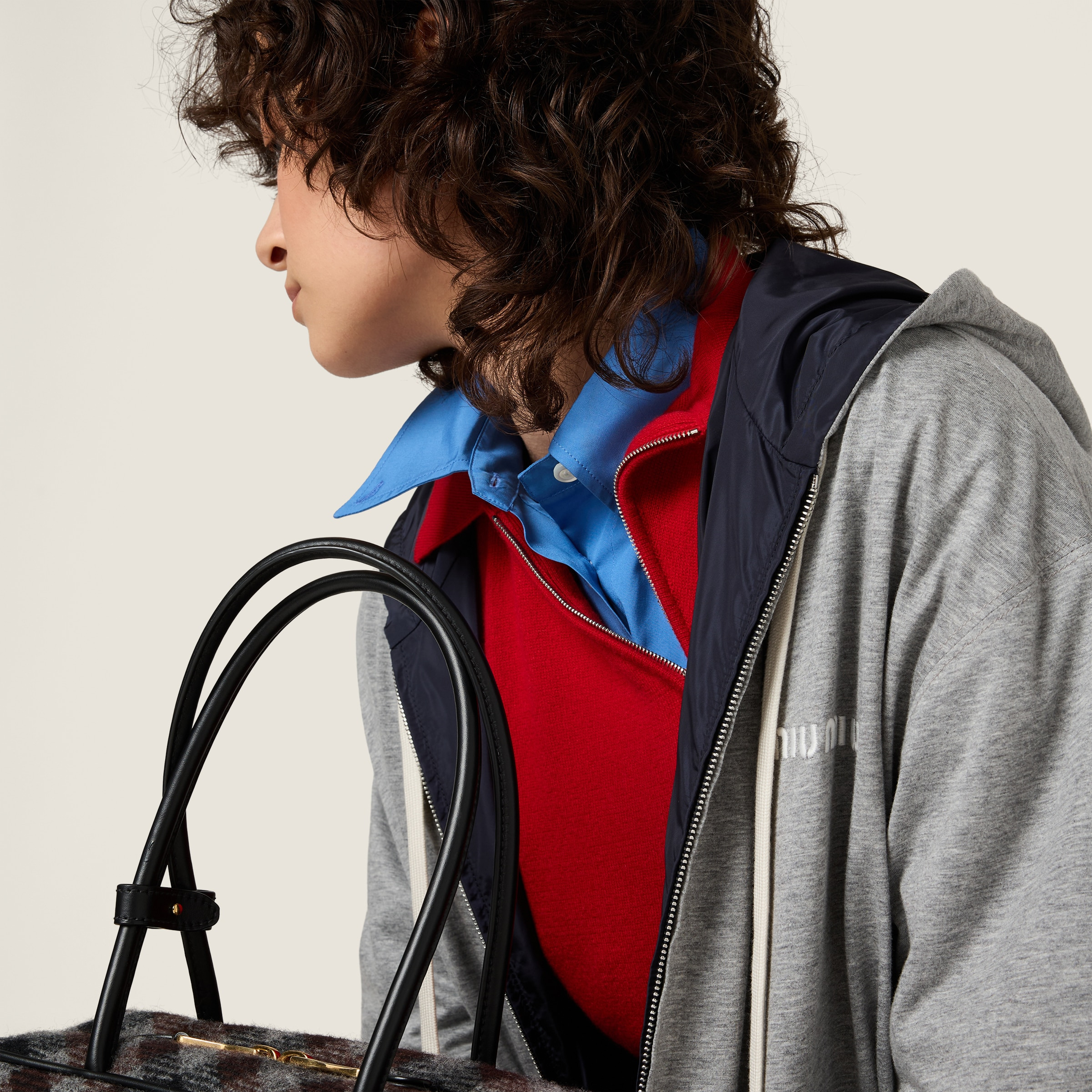 Reversible technical fabric and jersey blouson jacket - 5