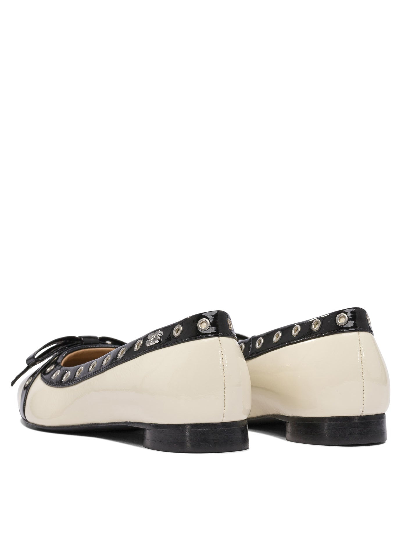 Ganni Eyelet Bow Ballet Flats - 4