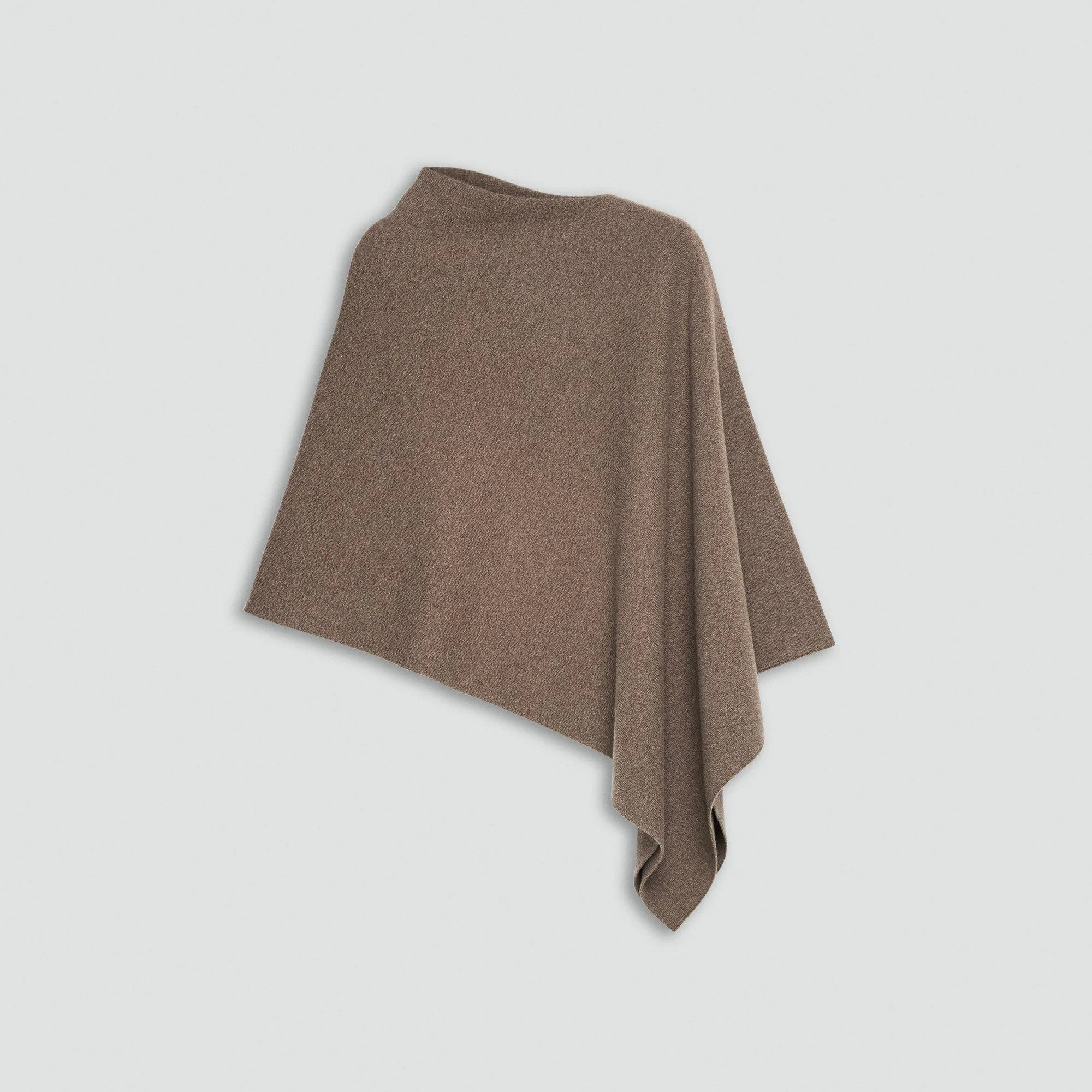 Draped Poncho in Felted Wool-Cashmere - 1