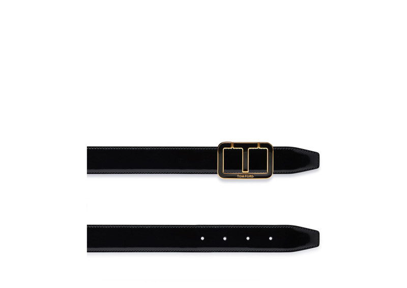 TOM FORD PATENT LEATHER ENAMEL SCORED T BELT outlook
