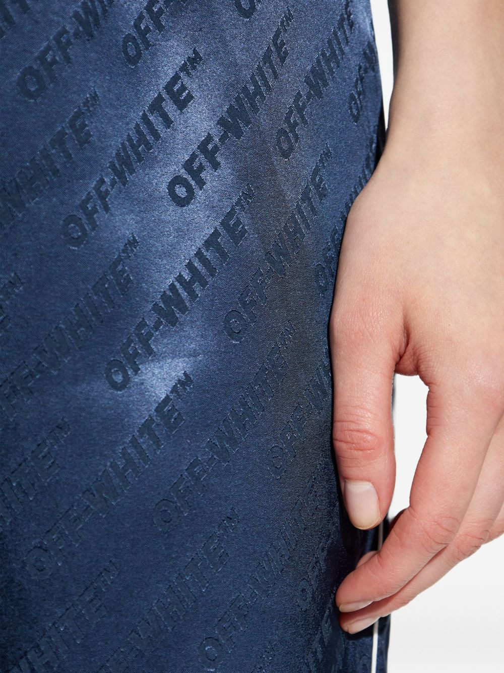 logo-pattern piped trousers - 5