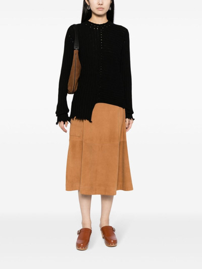 UMA WANG distressed-effect asymmetric cashmere jumper outlook