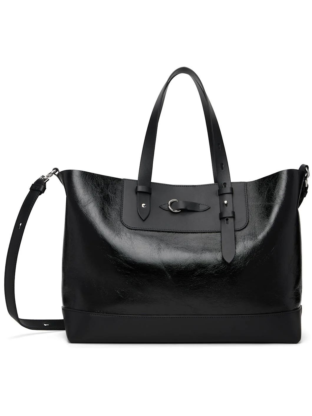 Black Shopping Horizontal Medium Tote - 1