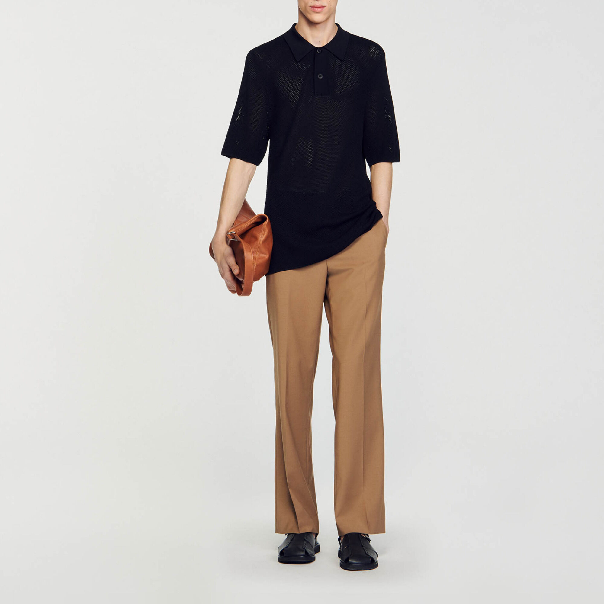 OPENWORK KNIT POLO SHIRT - 2