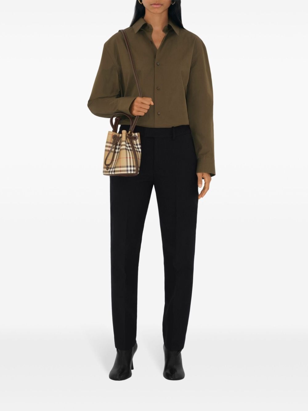 checked mini bucket bag - 2