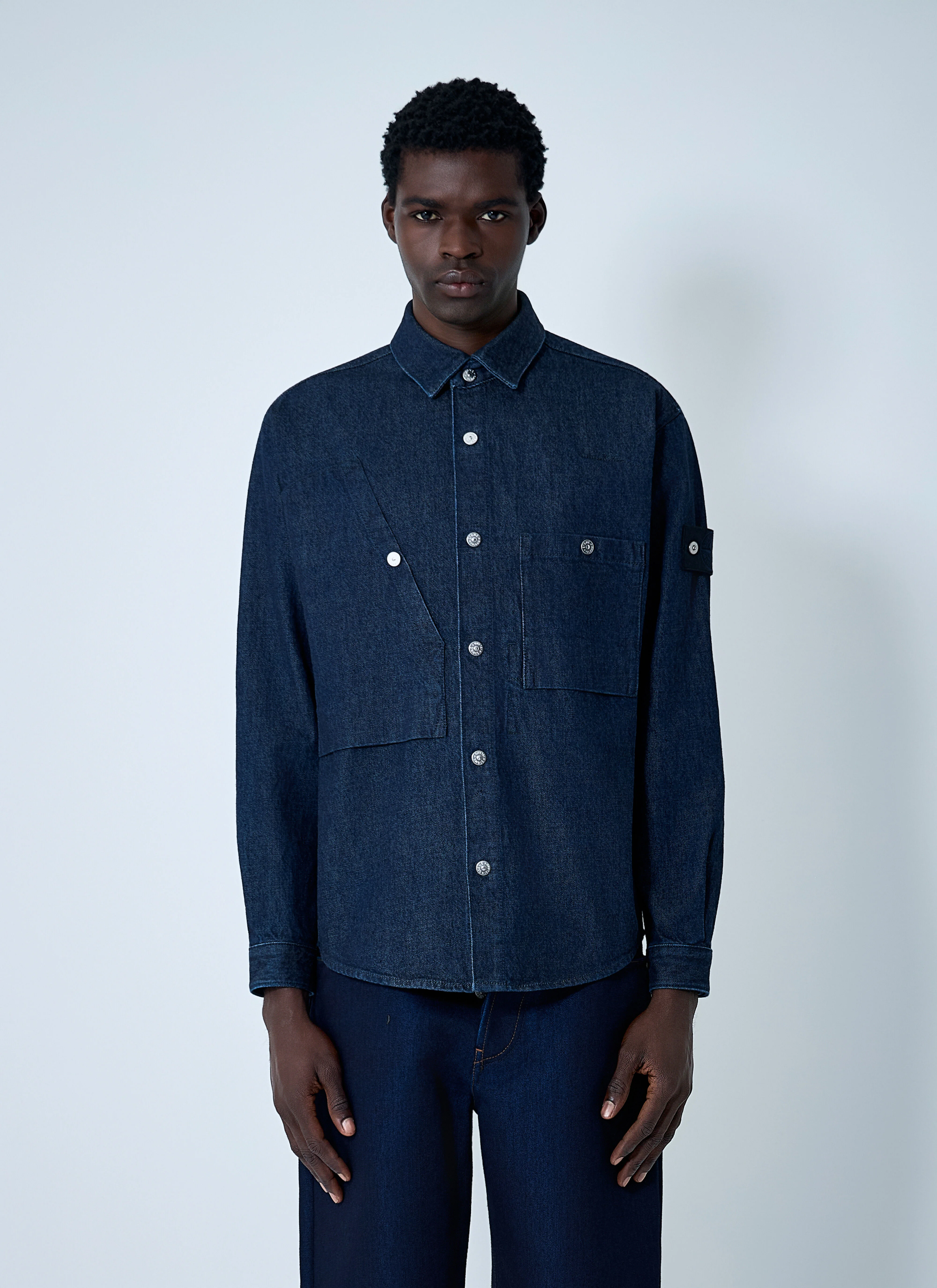 Denim Compass Patch Shirt - 1