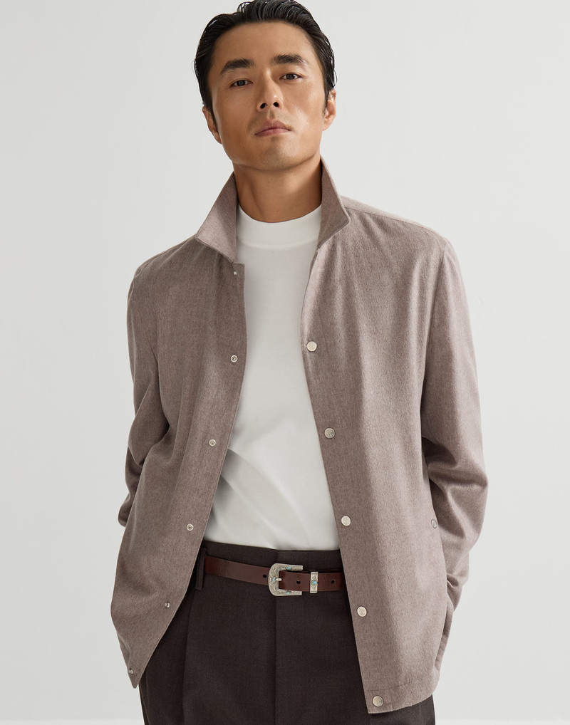 Lightweight cashmere flannel outerwear jacket 5