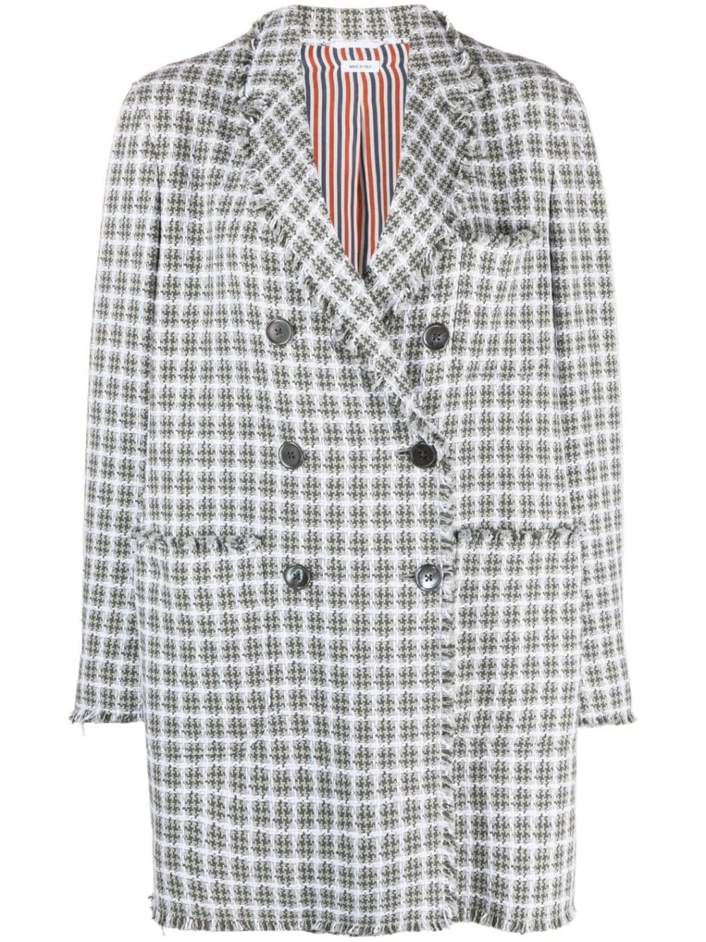 check-pattern oversize coat - 1