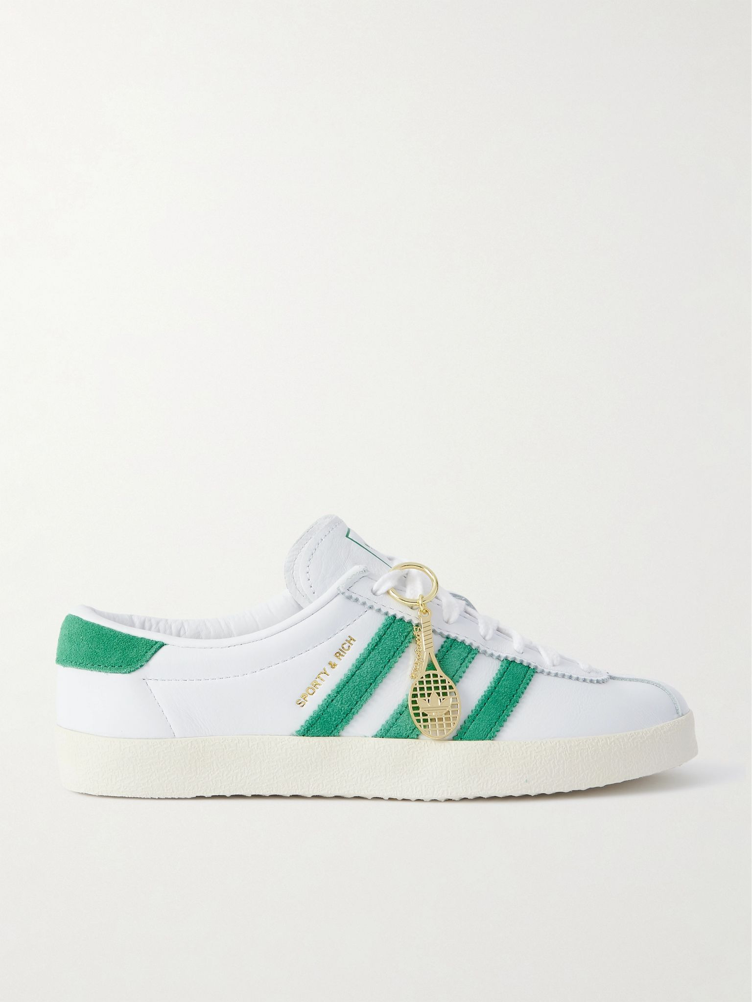 + Sporty & Rich suede-trimmed leather sneakers White - 1
