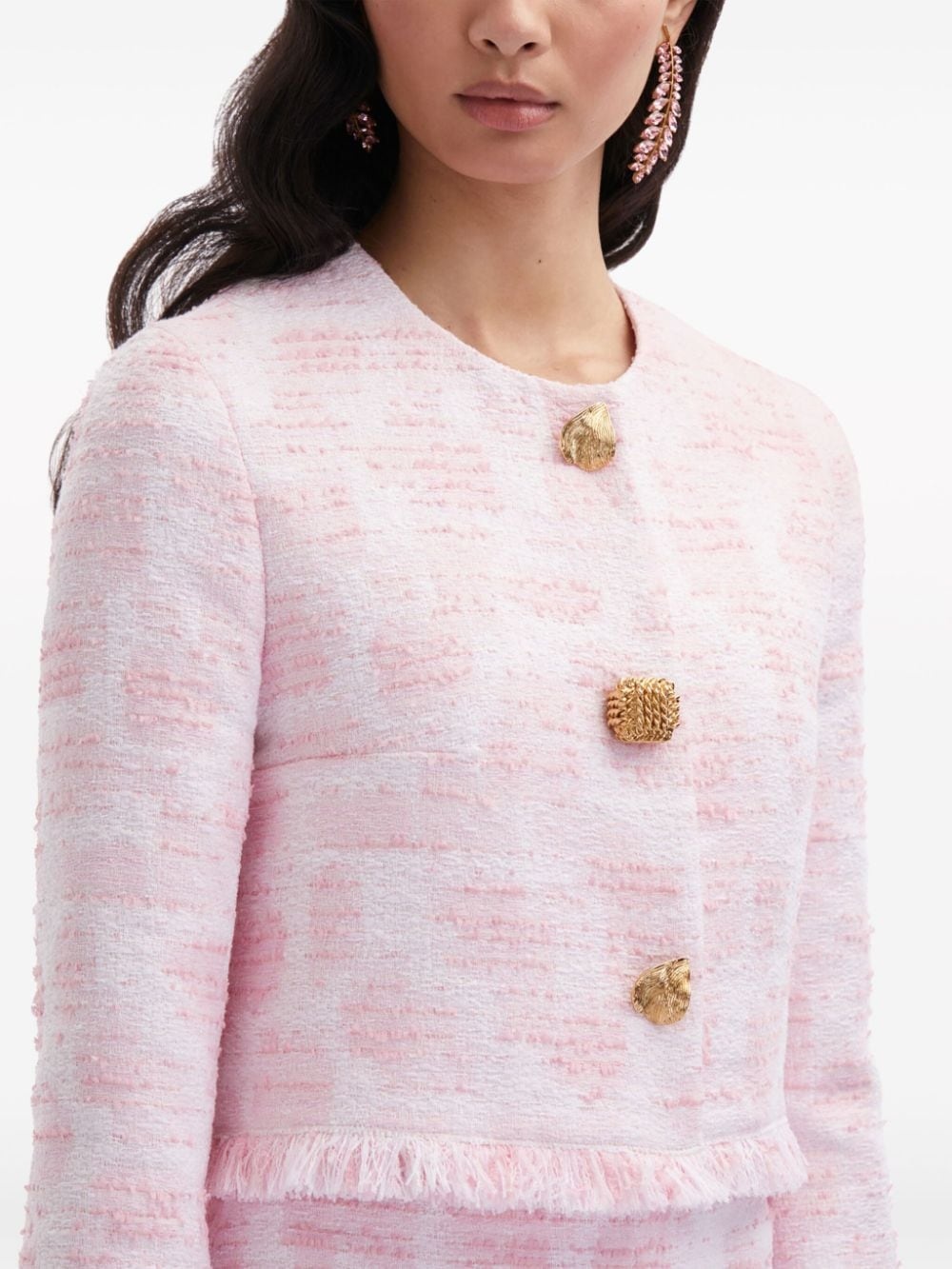 textured tweed jacket - 6