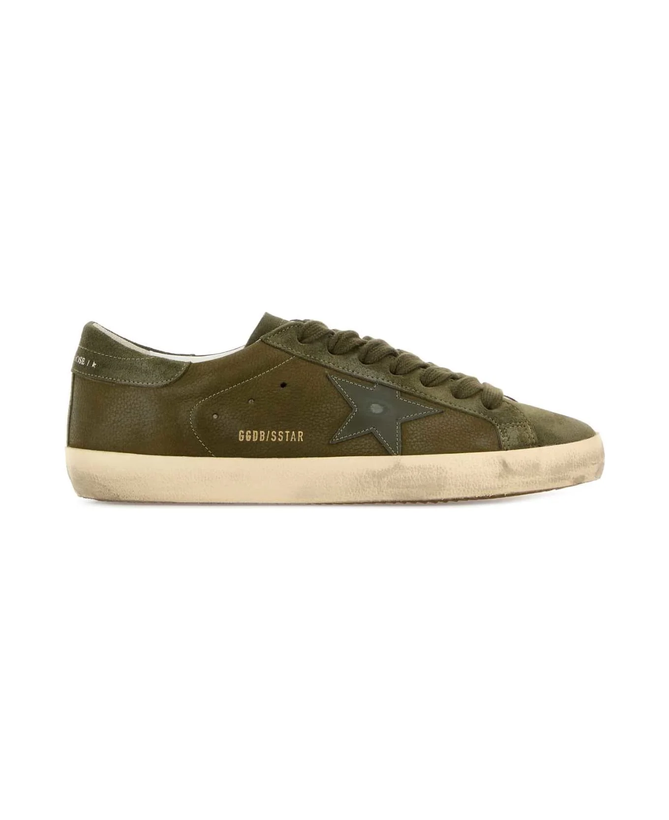Army Green Suede Super Star Sneakers - 1
