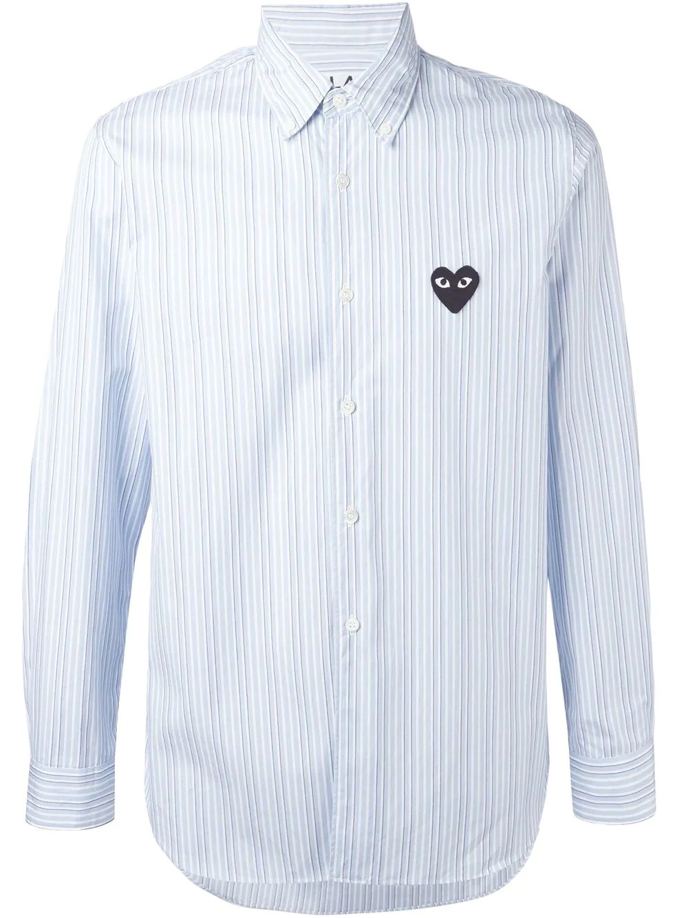 embroidered heart striped shirt - 1