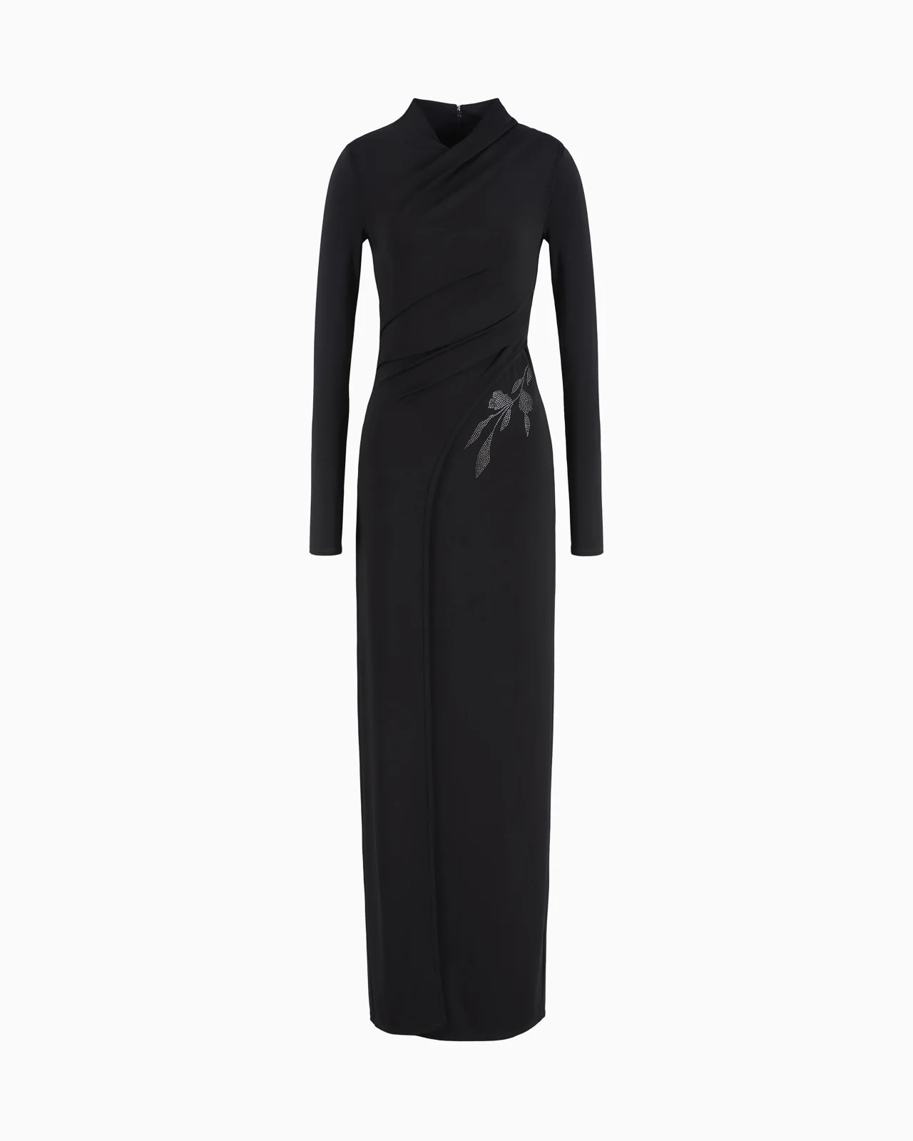 ASV long dress in stretch viscose jersey with rhinestones - 1