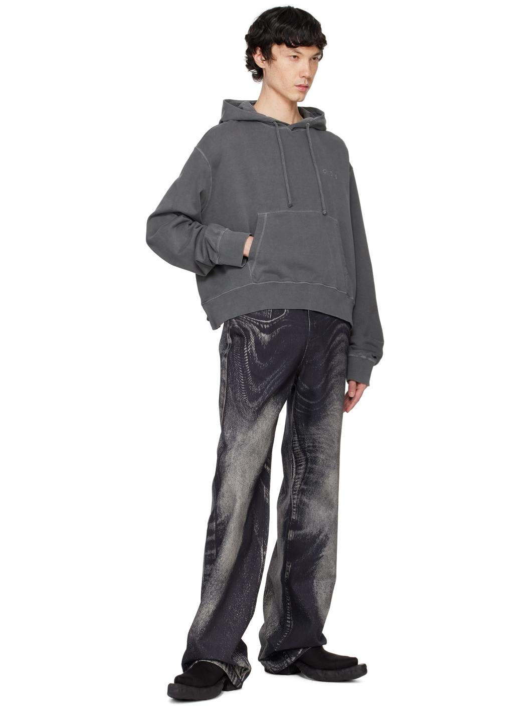 Gray Cotton Hoodie - 4