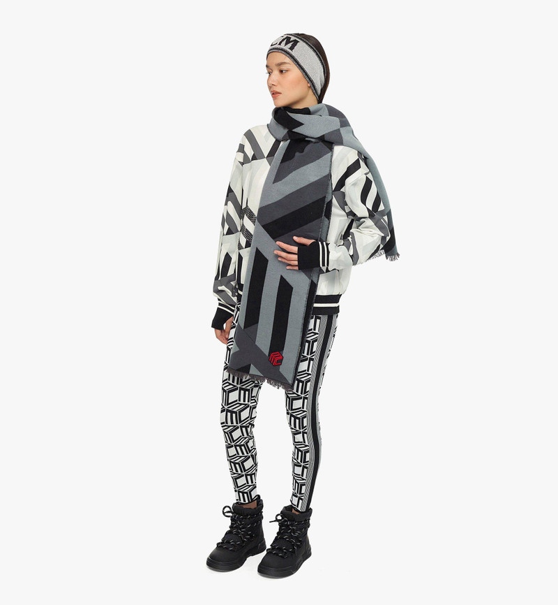 Cubic Monogram Print Stole in Recycled Silk 4