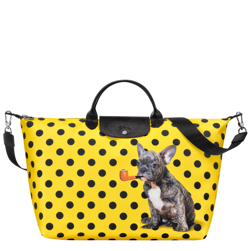 Longchamp x ToiletPaper S Travel bag Yellow - Canvas 1