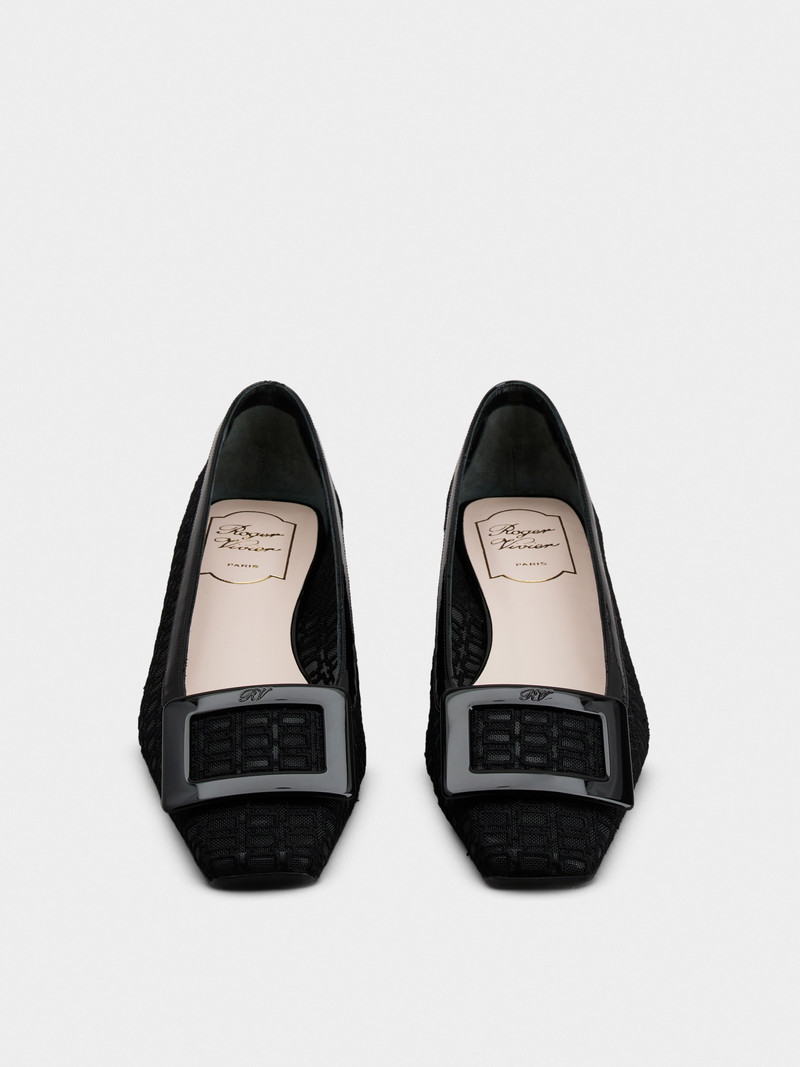 Belle Vivier Net Lacquered Buckle Pumps in Fabric 7
