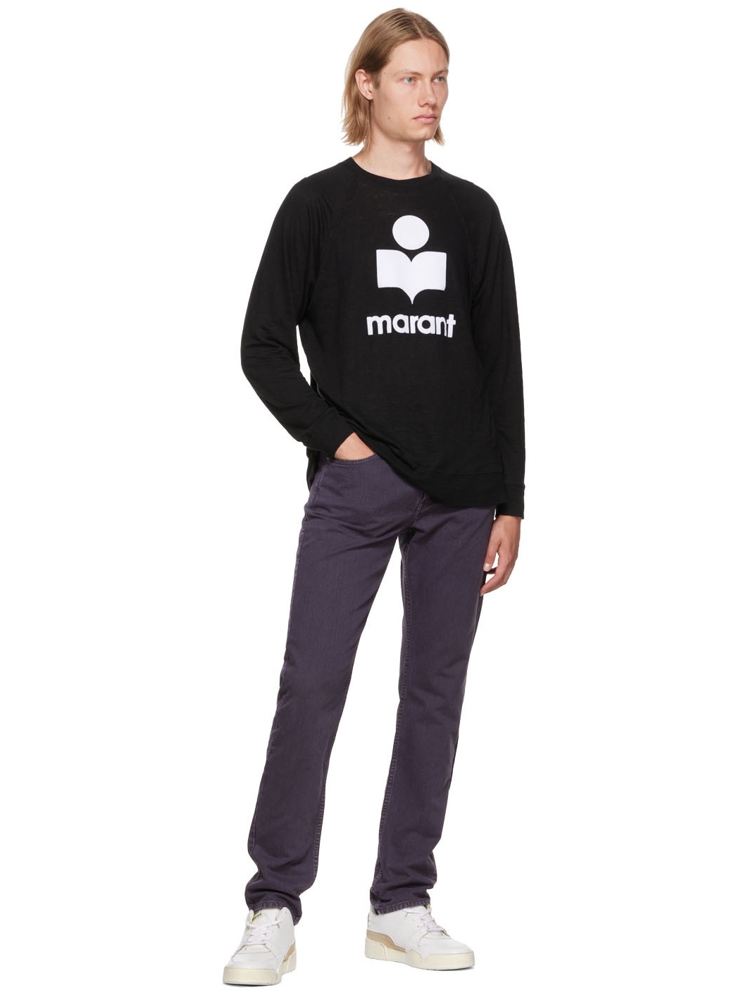 ISABEL MARANT｜LONG-SLEEVED ROUND NECK T-SHIRTS (KIEFFER Isabel Marant Black Kieffer Long Sleeve T-Shirt | ssense