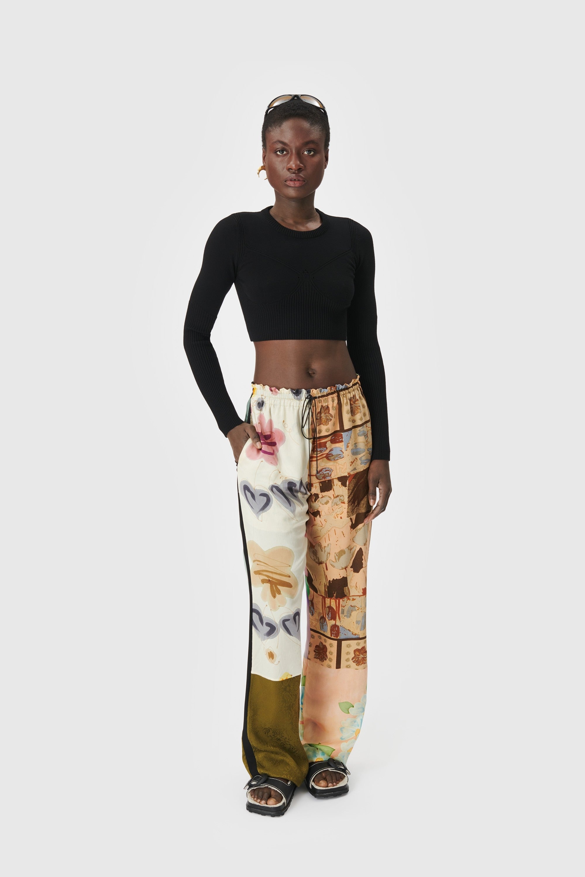 Regenerated Silk Scarves Pajama Pants - 4