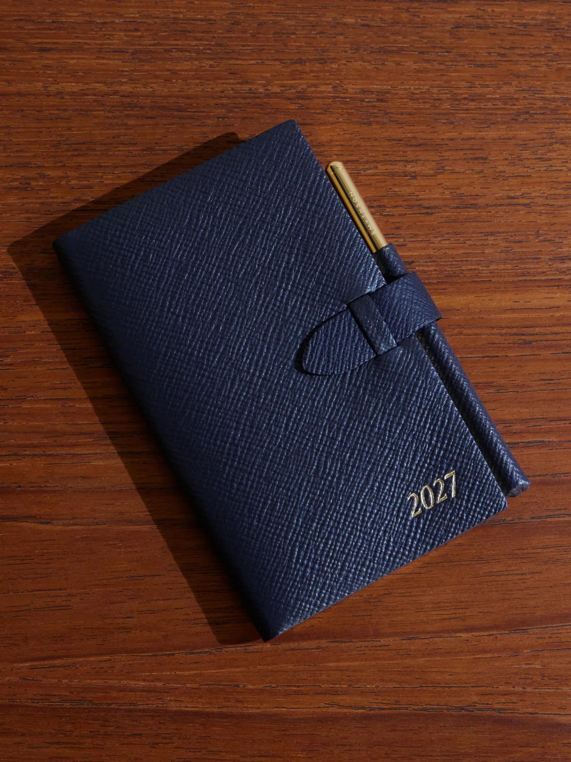 2027 Panama Cross-Grain Leather Diary With Pencil - 1