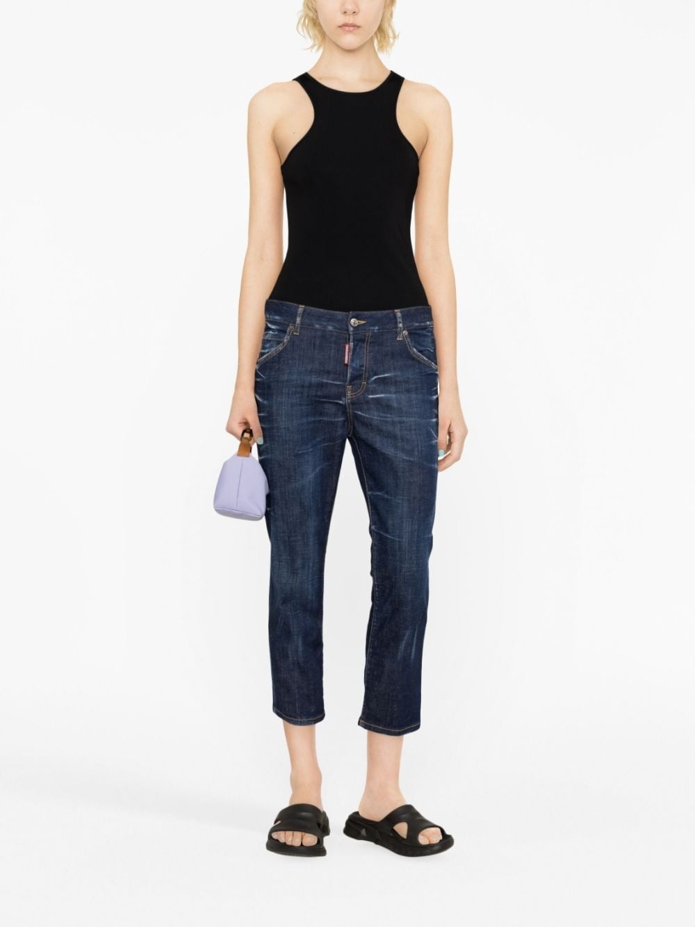 low-rise cropped jeans - 2