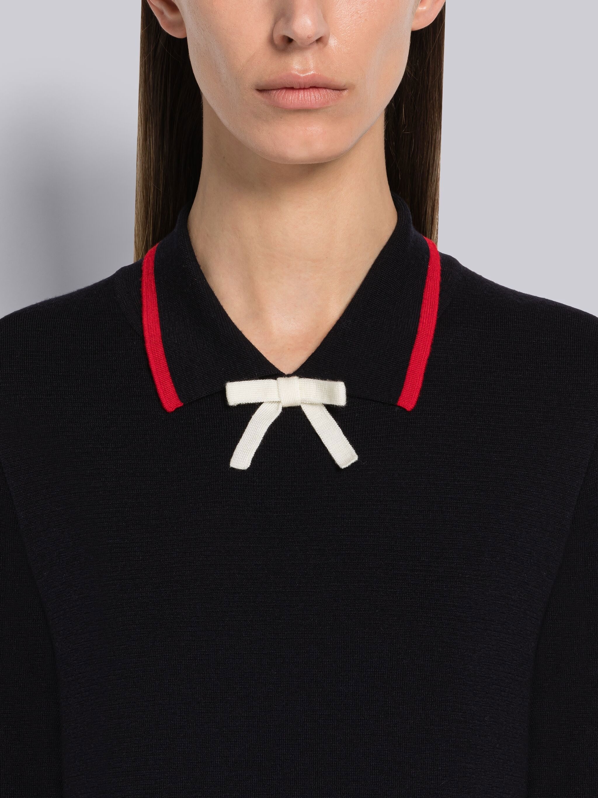 Milano Stitch Merino Tipping A-Line Polo Dress - 4