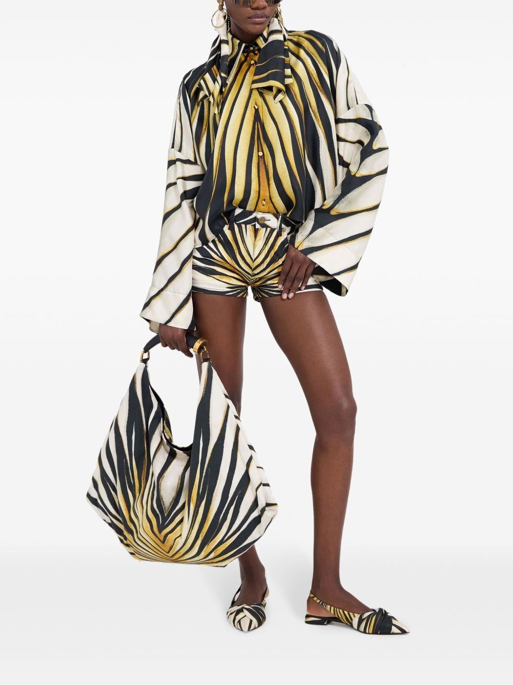 Ray of Gold print silk shirt - 2