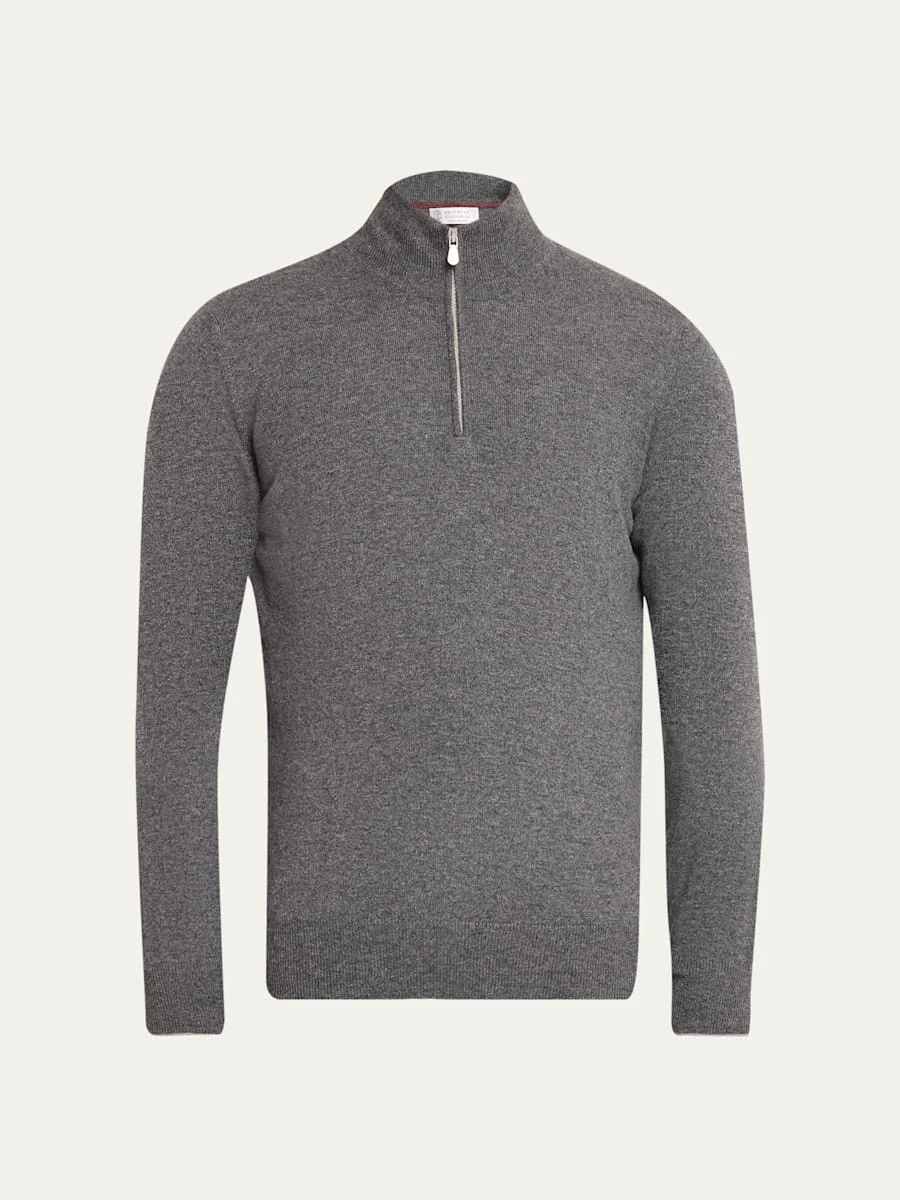 Men's Cashmere Quarter-Zip Sweater - 1