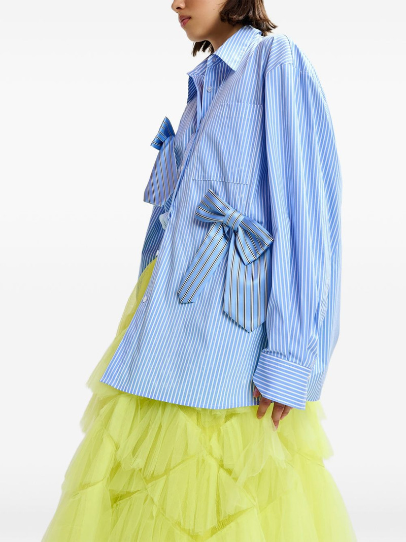 Jiwi striped-pattern bow shirt 6